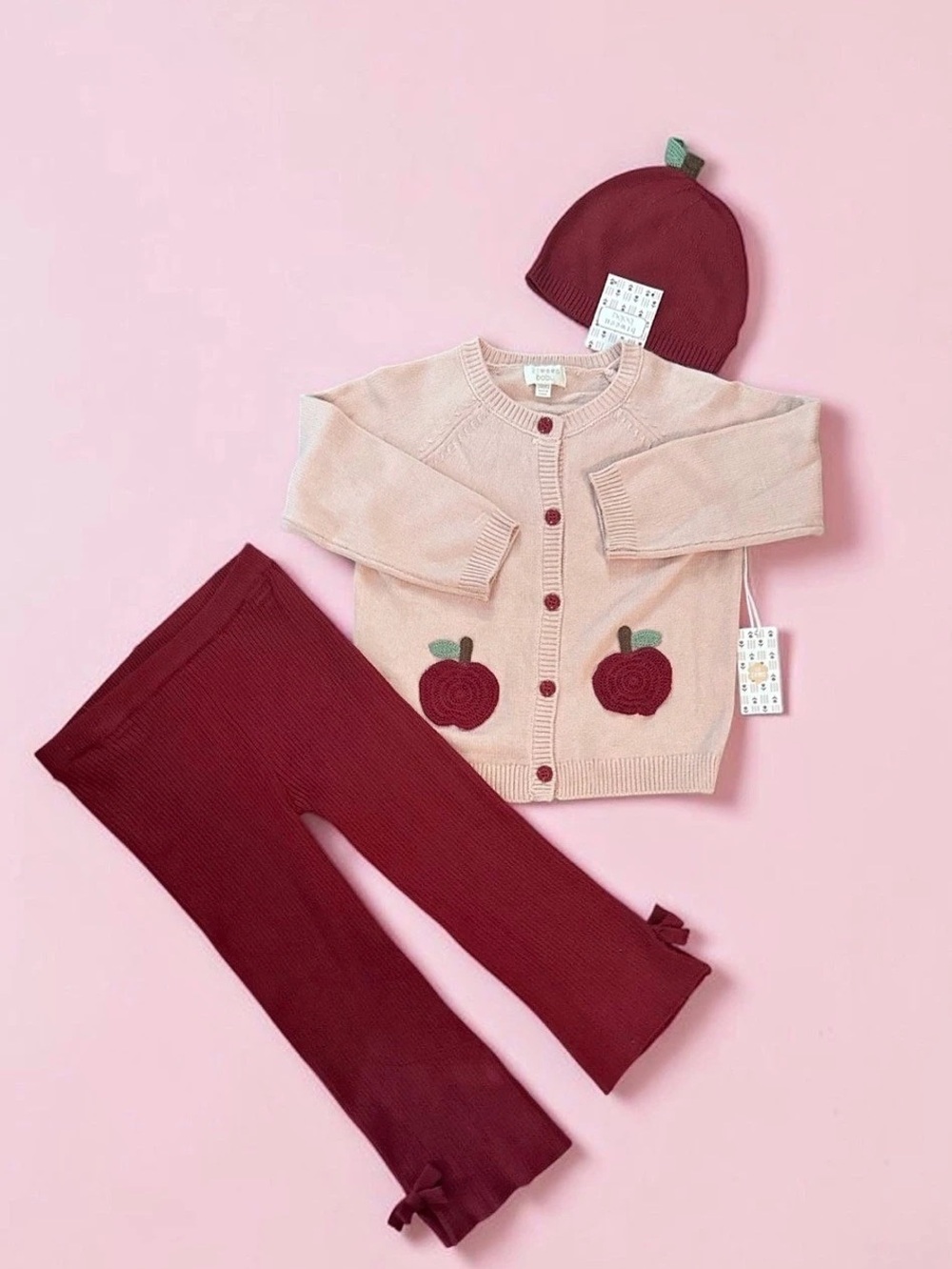 FUB Kids Apple 3-Piece Matching Set in Pink & Red